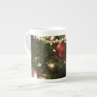 Taza De Porcelana Árbol de Navidad que ferio Bonito Verde y Rojo