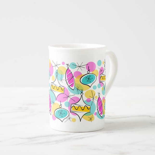Taza De Porcelana Árbol retro Baubles Multimug hueso china (Derecha)