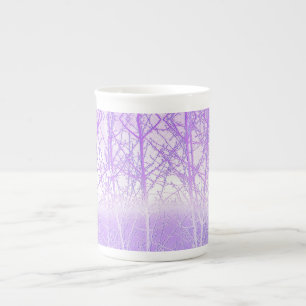 Taza De Porcelana Árboles brumosos helados en lavanda lila