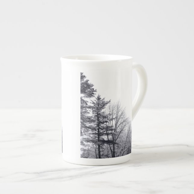 Taza De Porcelana Árboles cubiertos de nieve: Vertical (Derecha)