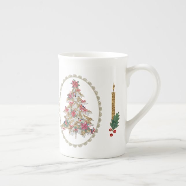 Taza De Porcelana Árboles de Navidad pintorescos (Derecha)