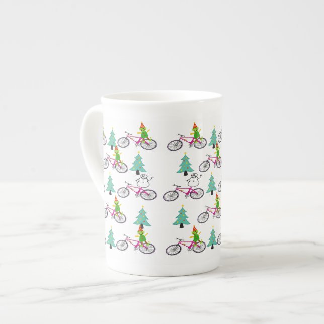 Taza De Porcelana Árboles navideños, elfo (Izquierda)