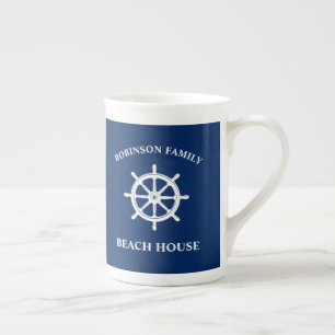 Taza De Porcelana Armada de la Casa de Playa Náutica Helm