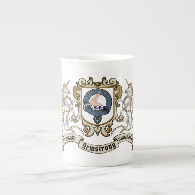 Taza De Porcelana Armstrong Clan Badge & Motto (Frente)