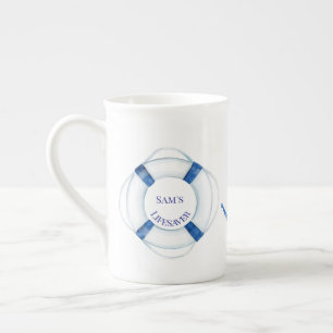 Taza De Porcelana Aro de vida para navegar y salvavidas de ancla