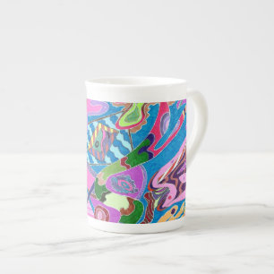 Taza De Porcelana Arte abstracto "Rosa"