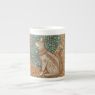 Taza De Porcelana Arte con diseño de motivo de gato vintage y antigu