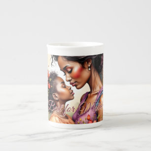 Taza De Porcelana Arte de amor del día de la madre en estilo acuarel