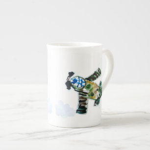 Taza De Porcelana "Arte de niños" en un jet del ejército