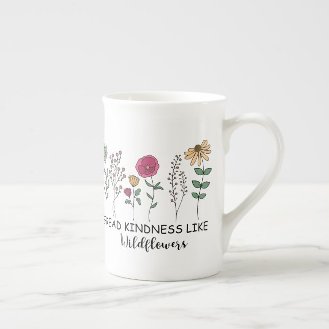 Taza De Porcelana arte de palabras de bondad inspiradora lindo (Derecha)