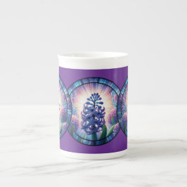 Taza De Porcelana Arte de vidrio emplomado de jacinto