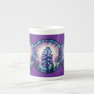 Taza De Porcelana Arte de vidrio emplomado de jacinto
