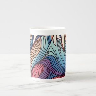 Taza De Porcelana Arte de vuelo de montaña a mano