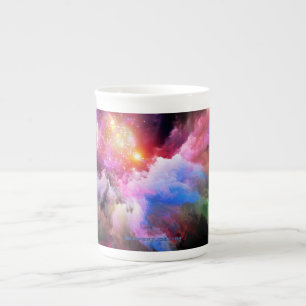 Taza De Porcelana Arte en la nube de SlipperyJoe abstracto vibrante