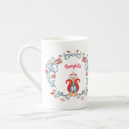 Taza De Porcelana Arte folclórico escandinavo Velkommen Mug