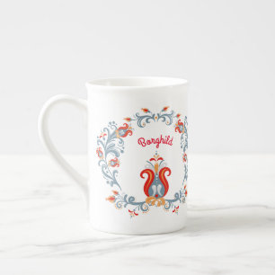 Taza De Porcelana Arte folclórico escandinavo Velkommen Mug