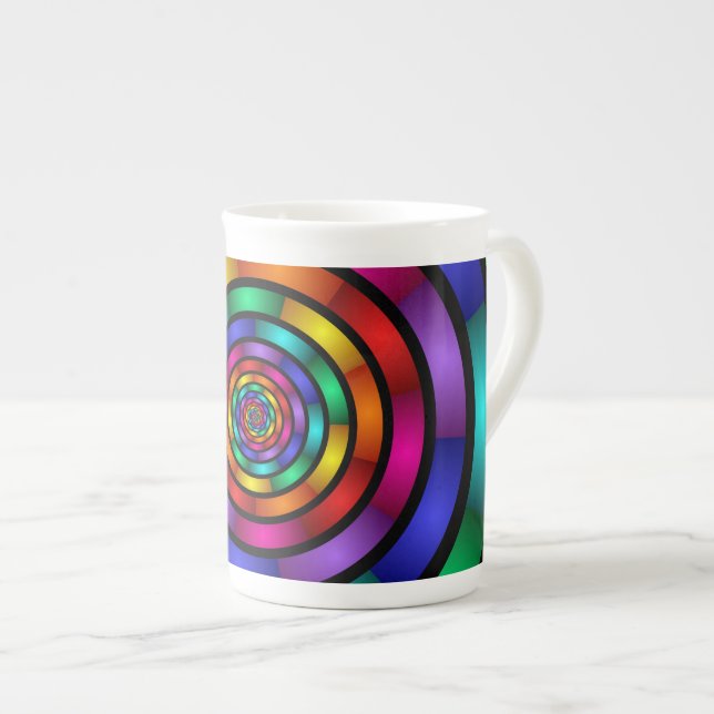 Taza De Porcelana Arte fractal moderno y psicodélico (Derecha)