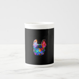 Taza De Porcelana Arte pop de color geométrico de perro de Bulldog f