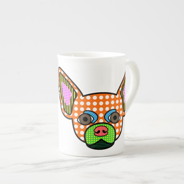 Taza De Porcelana Arte pop de la chihuahua (Derecha)