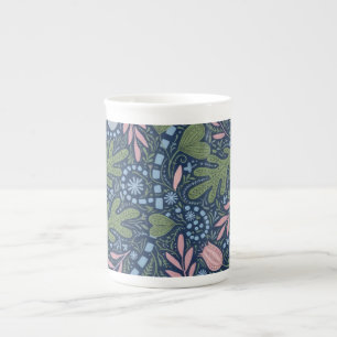 Taza De Porcelana Arte popular floral elegante patrón botánico vinta