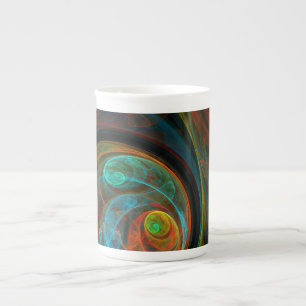 Taza De Porcelana Arte resumido azul de renacimiento