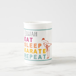 Taza De Porcelana Artes marciales Japón Karate patea Silhouette