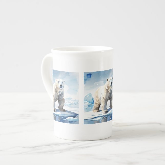 Taza De Porcelana Ártico de los amantes del oso polar (Izquierda)