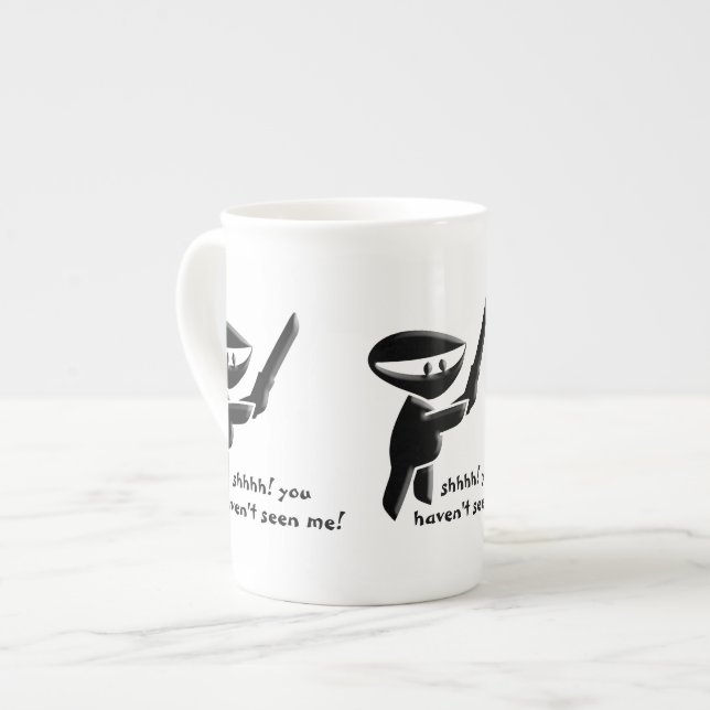 Taza De Porcelana Asesino negro silencioso del ninja, armado y (Izquierda)