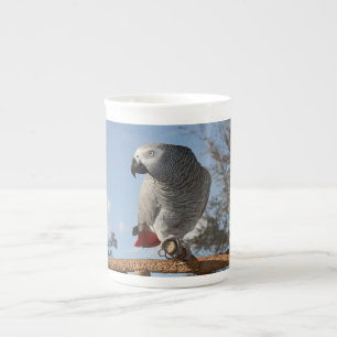 Taza De Porcelana Asombroso loro gris africano