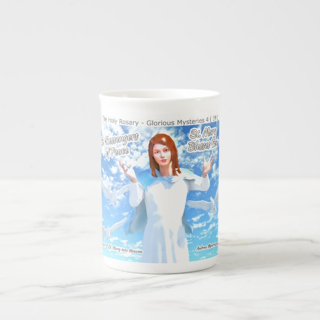 Taza De Porcelana Asunción de Santa María al Cielo (Frente)