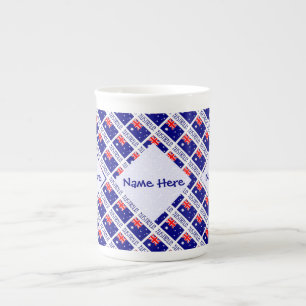 Taza De Porcelana Australia Bandera australiana con mosaico azul per