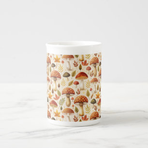 Taza De Porcelana Autumn Mushrooms