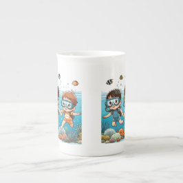 Taza De Porcelana Aventura Submarina con Amigos