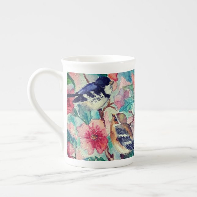 Taza De Porcelana Aves cortas Hueso China Mug (Izquierda)
