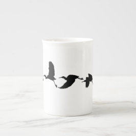 Taza De Porcelana aves voladoras-animales-silueta