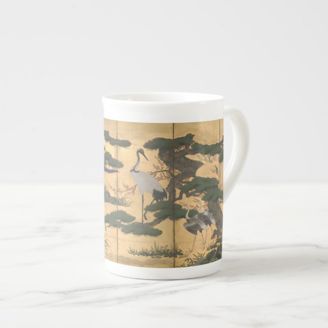 Taza De Porcelana Aves y flores japonesas de las cuatro estaciones (Derecha)