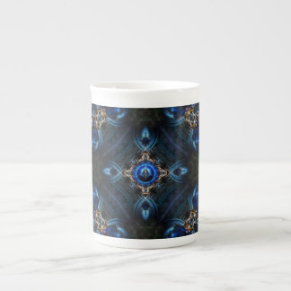 Taza De Porcelana Azul dorado Kaleidoscope x75 Hueso China Mug
