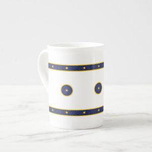 Taza De Porcelana Azul oscuro con estrellas de oro