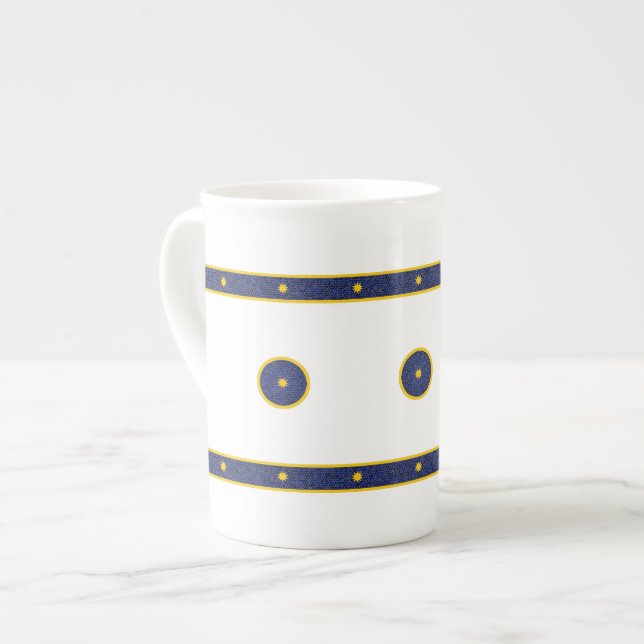 Taza De Porcelana Azul oscuro con estrellas de oro (Izquierda)