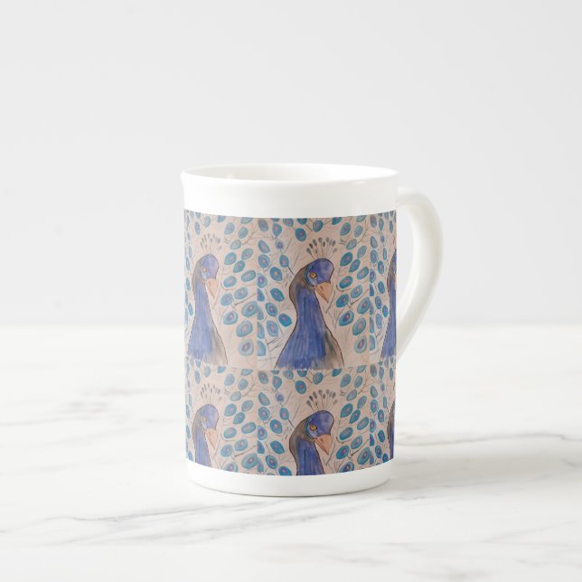 Taza De Porcelana Azul pavo real (Derecha)