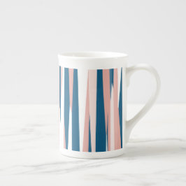 Taza De Porcelana Azul rosa y blanco