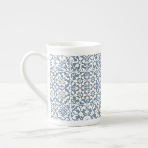 Taza De Porcelana Azulejos Mediterráneos, Marroquíes, Mayólica, Azul