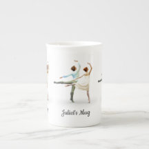 Bailarines románticos con su propio nombre o texto