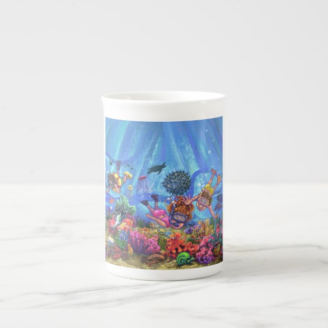 Taza De Porcelana Bajo el mar (Frente)