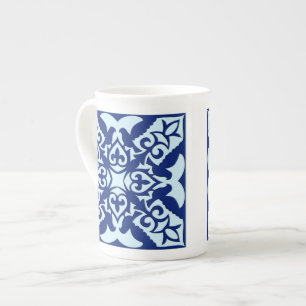 Taza De Porcelana Baldosa marroquí - azul marino y azul claro