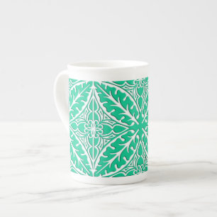 Taza De Porcelana Baldosas marroquíes: azul turquesa y blanco