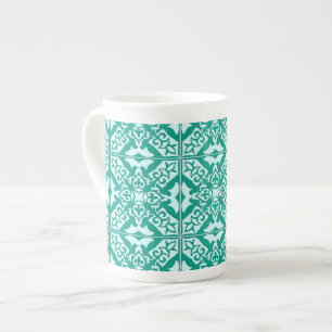 Taza De Porcelana Baldosas marroquíes - turquesa y agua
