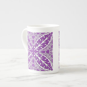 Taza De Porcelana Baldosas marroquíes: violeta y blanca