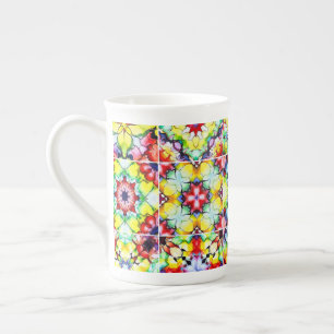 Taza De Porcelana Baldosas mediterráneas, mosaicos de tinta de alcoh