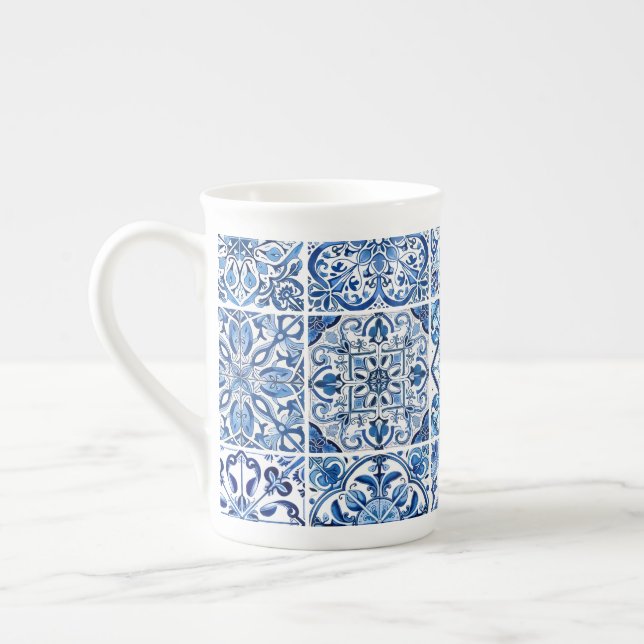 Taza De Porcelana Baldosas mediterráneas, portuguesas, azulejo, mall (Izquierda)